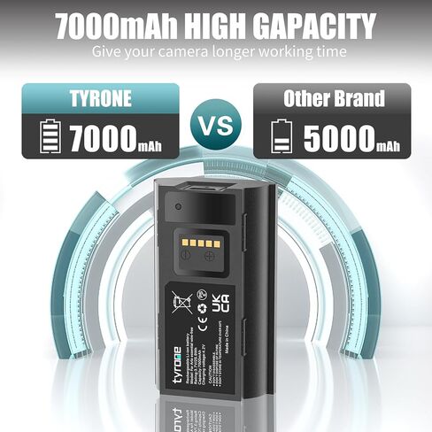 Tyrone بطارية قابلة للشحن 7000 مللي أمبير في الساعة لجرس باب يتضمن شاشة عرض فيديو Arlo Essential بدون سلك، Alro Doorbell VMA2400 AVD2001 AVD2001B in Kuwait