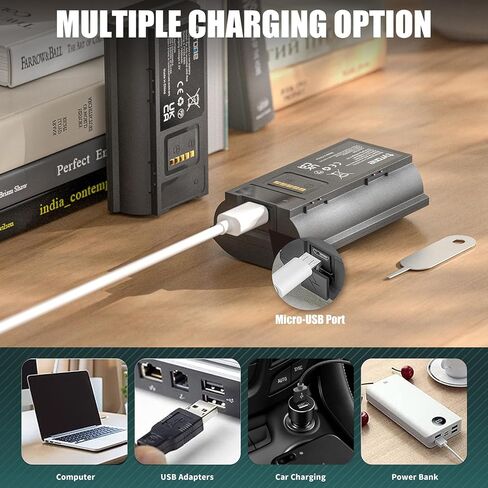 Tyrone بطارية قابلة للشحن 7000 مللي أمبير في الساعة لجرس باب يتضمن شاشة عرض فيديو Arlo Essential بدون سلك، Alro Doorbell VMA2400 AVD2001 AVD2001B in Kuwait