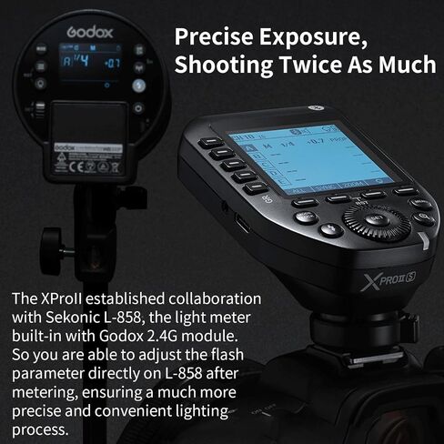 Godox XProII XProII-C Wireless Flash Trigger for Canon Camera, 2.4G Wireless Flash Transmitter HSS 1/8000S, Bluetooth Connection, TCM Transform Function, Large LCD Display (Xpro-C Upgrade) in Saudi Arabia