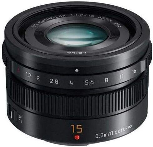 باناسونيك Lumix G Leica DG Summilux عدسة 15 مم f/1.7 Asph لـ Micro Four Thirds، أسود، حزمة مع طقم فلتر 46 مم، طقم فلتر ProOptic 46 مم، حقيبة عدسة، طقم تنظيف، غلاف عدسة، مجموعة برامج in Saudi Arabia