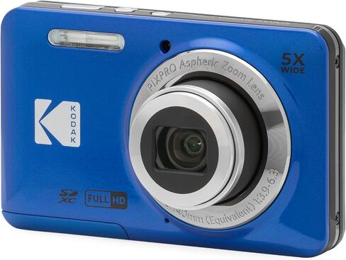 Kodak PIXPRO FZ55 Digital Camera, Blue Bundle with Lexar 32GB High-Performance 800x UHS-I SDHC Memory Card + Deco Photo Point and Shoot Field Bag Camera Case in Saudi Arabia
