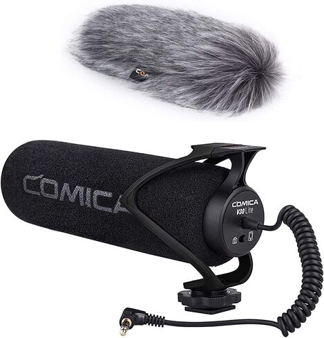 comica CVM-V30 LITE Video Microphone,Super-Cardioid Condenser On-Camera Shotgun Microphone for Canon Nikon Sony Panasonic DSLR Cameras,with MF2 Windmuff in Saudi Arabia