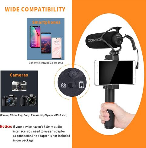 comica CVM-V30 LITE Video Microphone,Super-Cardioid Condenser On-Camera Shotgun Microphone for Canon Nikon Sony Panasonic DSLR Cameras,with MF2 Windmuff in Saudi Arabia