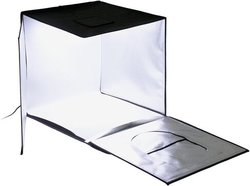 Fotodiox Pro LED 24x24 Studio-in-a-Box للتصوير الفوتوغرافي على سطح الطاولة - يتضمن خيمة خفيفة، ومصابيح LED مدمجة قابلة للتعتيم، وحقيبة حمل وأربع خلفيات in Kuwait