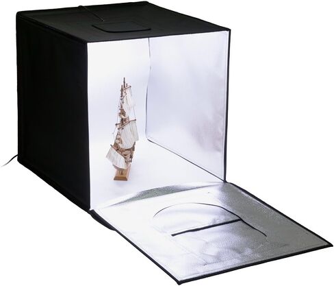Fotodiox Pro LED 24x24 Studio-in-a-Box للتصوير الفوتوغرافي على سطح الطاولة - يتضمن خيمة خفيفة، ومصابيح LED مدمجة قابلة للتعتيم، وحقيبة حمل وأربع خلفيات in Kuwait