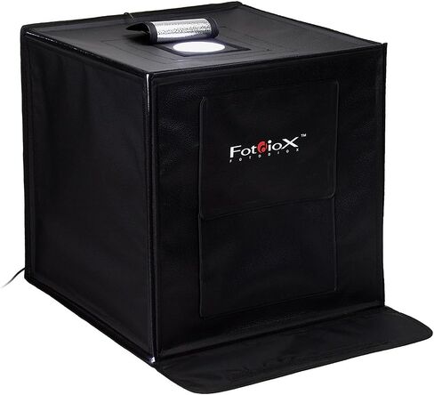 Fotodiox Pro LED 24x24 Studio-in-a-Box للتصوير الفوتوغرافي على سطح الطاولة - يتضمن خيمة خفيفة، ومصابيح LED مدمجة قابلة للتعتيم، وحقيبة حمل وأربع خلفيات in Kuwait