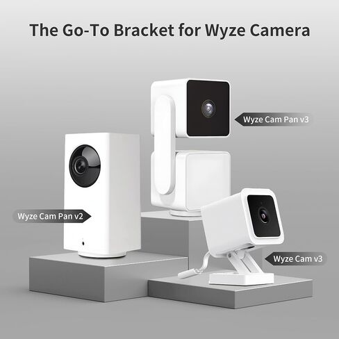 Wall Mount Brackets for Wyze Cam Pan V3 & Wyze Cam V3, Providing Secure 90-Degree tilt and 360-degree Adjustment for The Perfect Viewing Angle in Both Outdoor and Indoor Camera Systems - 2 Pack in Kuwait