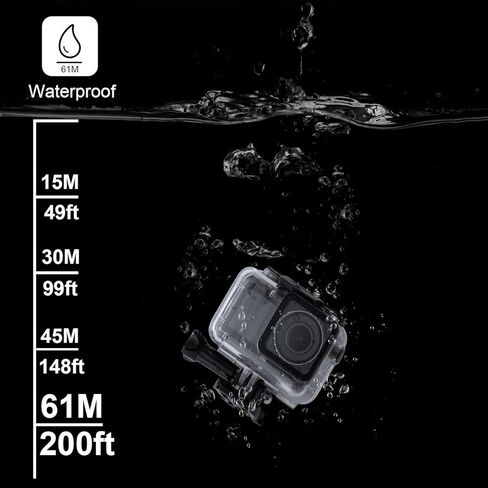 غطاء حماية مقاوم للماء لجهاز دي جيه اي اوسمو اكشن 3، غطاء واقٍ للغوص تحت الماء بطول 45 متر مع ملحقات دعامة in Kuwait