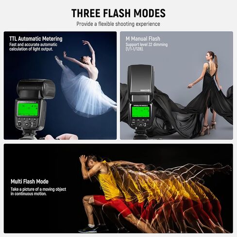 NEEWER NW655-S TTL Flash Speedlite متوافق مع كاميرات Sony، GN60 2.4G HSS 1/8000s Speedlight، 230 ومضة طاقة كاملة، إعادة التدوير في 0.1-2.6 ثانية، بطاريات AA تعمل (غير متضمنة) in Kuwait
