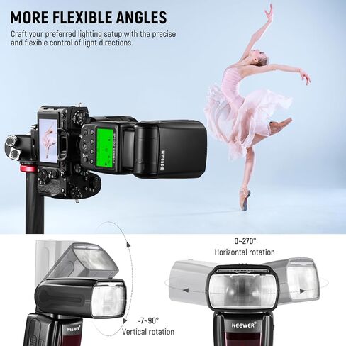 NEEWER NW655-S TTL Flash Speedlite متوافق مع كاميرات Sony، GN60 2.4G HSS 1/8000s Speedlight، 230 ومضة طاقة كاملة، إعادة التدوير في 0.1-2.6 ثانية، بطاريات AA تعمل (غير متضمنة) in Kuwait
