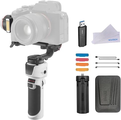 Zhi yun Crane M3 Handheld 3-Axis Stabilizer with Carrying case, VCUTECH Cleaning Cloth, SD Card Reader, Lightweight Gimbal Compatible w/Mirrorless Camera Smartphone Action Cams,Tripod in Saudi Arabia