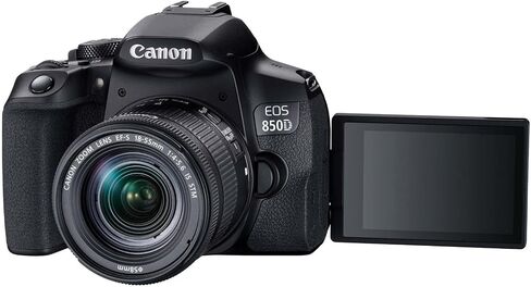 Canon-International, EOS 850D Rebel T8i Digital SLR Camera 18-55mm Lens 3 Lens DSLR Kit with Complete Accessory Bundle 128GB - International Model (Renewed) in Saudi Arabia