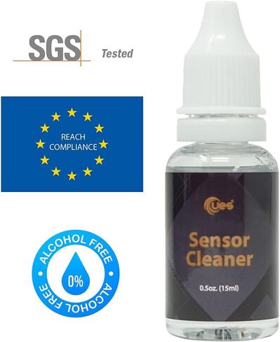 UES كاميرا رقمية مايكرو أربعة ثلثي 4/3 (MFT) مسحات تنظيف مستشعر 12 مم × 14 قطعة + 15 مل ومجموعة تنظيف المستشعر للكاميرات الرقمية كاملة الإطار (مسحات 14 × 24 مم + منظف مستشعر 15 مل) in Kuwait