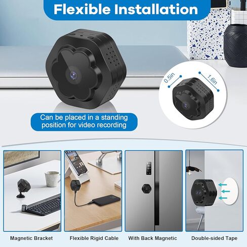 Splemin WiFi Spy كاميرا خفية 1080P HD كاميرا لاسلكية صغيرة لأمن المنزل داخلي أصغر كاميرا مراقبة مع كشف الحركة للرؤية الليلية in Kuwait