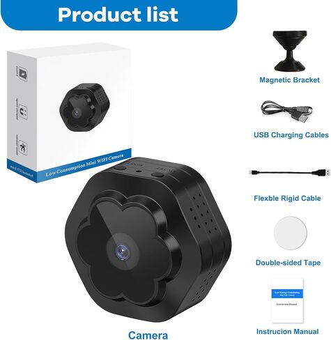 Splemin WiFi Spy كاميرا خفية 1080P HD كاميرا لاسلكية صغيرة لأمن المنزل داخلي أصغر كاميرا مراقبة مع كشف الحركة للرؤية الليلية in Kuwait