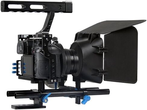 قفص كاميرا احترافي DSLR/تركيز متابعة/حزمة صندوق غير لامعة لسوني A6000 A6300 A7 A7S A7SII A7R A7RII، باناسونيك DMC-GH4 GH4 GH3، Canon M3 M5 M6، Nikon L340 إلخ in Kuwait