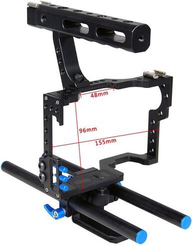قفص كاميرا احترافي DSLR/تركيز متابعة/حزمة صندوق غير لامعة لسوني A6000 A6300 A7 A7S A7SII A7R A7RII، باناسونيك DMC-GH4 GH4 GH3، Canon M3 M5 M6، Nikon L340 إلخ in Kuwait