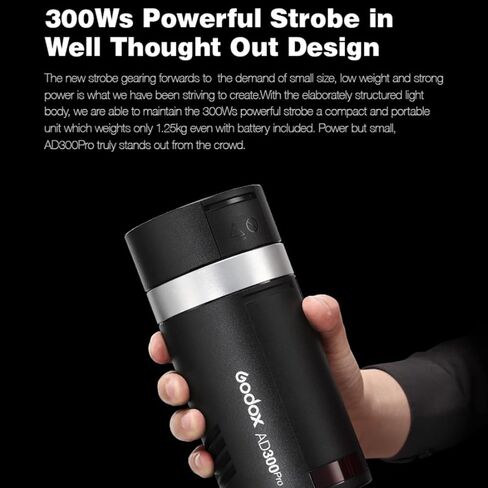 GODOX AD300 Pro 300W Flash w/60cm Softbox 2.4G 1/8000s HSS 2600mAh 0.01-1.5s وقت إعادة التدوير 320 طاقة كاملة 12W ثنائي اللون النمذجة LED متوافق مع الكاميرات Canon Nikon Sony Fuji Olympus Panasonic Pentax in Kuwait