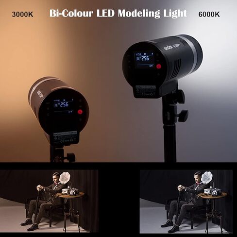 GODOX AD300 Pro 300W Flash w/60cm Softbox 2.4G 1/8000s HSS 2600mAh 0.01-1.5s وقت إعادة التدوير 320 طاقة كاملة 12W ثنائي اللون النمذجة LED متوافق مع الكاميرات Canon Nikon Sony Fuji Olympus Panasonic Pentax in Kuwait