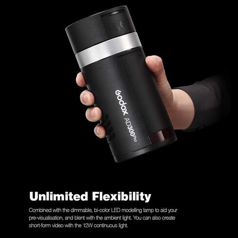 GODOX AD300 Pro 300W Flash w/60cm Softbox 2.4G 1/8000s HSS 2600mAh 0.01-1.5s وقت إعادة التدوير 320 طاقة كاملة 12W ثنائي اللون النمذجة LED متوافق مع الكاميرات Canon Nikon Sony Fuji Olympus Panasonic Pentax in Kuwait