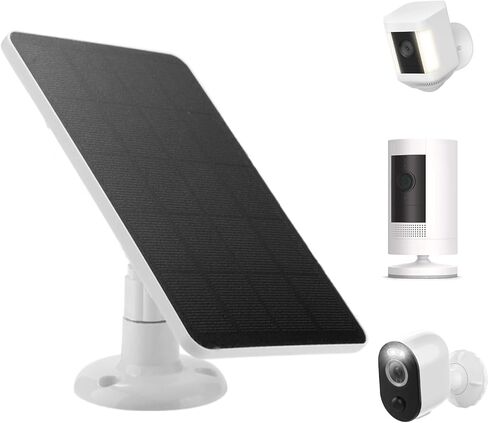 CYZYYLS Ring Solar Panel,4W Solar Panel for Security Camera Compatible with Stick Up Camera/Spotlight Cam Battery/Argus Cam,Weatherproof Ring Solar Charger with 10FT Micro USB/Type C/DC Cable(1 Pack) in Kuwait