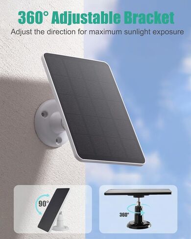 CYZYYLS Ring Solar Panel,4W Solar Panel for Security Camera Compatible with Stick Up Camera/Spotlight Cam Battery/Argus Cam,Weatherproof Ring Solar Charger with 10FT Micro USB/Type C/DC Cable(1 Pack) in Kuwait