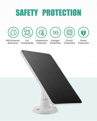 CYZYYLS Ring Solar Panel,4W Solar Panel for Security Camera Compatible with Stick Up Camera/Spotlight Cam Battery/Argus Cam,Weatherproof Ring Solar Charger with 10FT Micro USB/Type C/DC Cable(1 Pack) in Kuwait