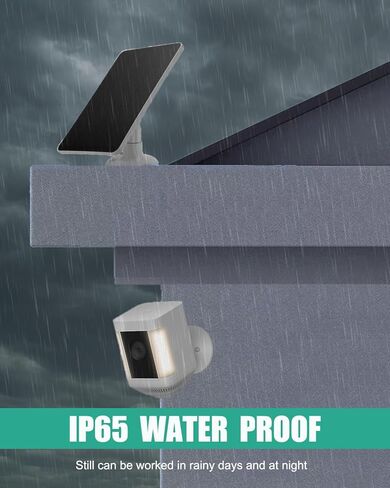 CYZYYLS Ring Solar Panel,4W Solar Panel for Security Camera Compatible with Stick Up Camera/Spotlight Cam Battery/Argus Cam,Weatherproof Ring Solar Charger with 10FT Micro USB/Type C/DC Cable(1 Pack) in Kuwait