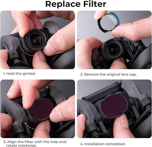 K&F Concept ترقية مرشح عدسة Avata Drone UV لطائرة DJI Avata Drone مع 28 طلاء متعدد، مقاوم للماء، مقاوم للخدش in Kuwait
