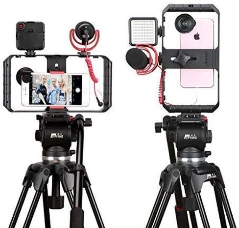 جهاز فيديو ULANZI U Rig Pro للهاتف الذكي، حقيبة صناعة الأفلام + مصابيح فيديو ULANZI VL49 RGB in Saudi Arabia