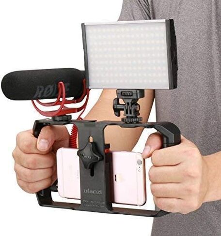 جهاز فيديو ULANZI U Rig Pro للهاتف الذكي، حقيبة صناعة الأفلام + مصابيح فيديو ULANZI VL49 RGB in Saudi Arabia