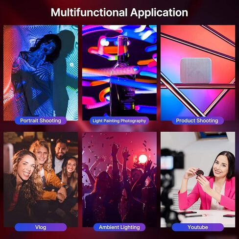 VL49 RGB Video Light مع 3 أحذية باردة، كاميرا LED صغيرة قابلة لإعادة الشحن 360 درجة لون إضاءة تصوير محمولة تدعم الجذب المغناطيسي، 2500-9000K مصباح لوحة عاكس للضوء يدعم الجذب المغناطيسي in Kuwait