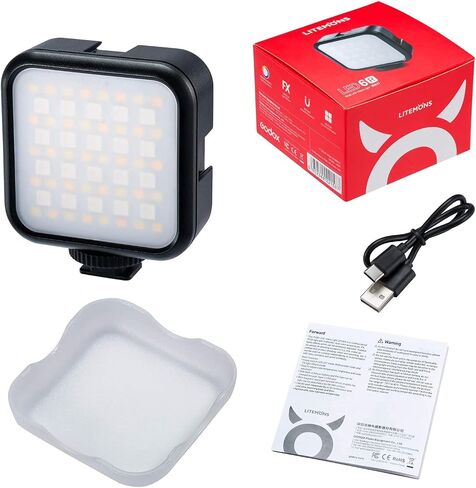 Godox LED6R RGB Video Light,360° Full Color LED Camera Light,HSI Adjustable 36000 Colors,CCT Bicolor 3200K～6500K,CRI 95,13 Scene Modes,Portable Photography Lighting Support Magnetic Attraction in Saudi Arabia