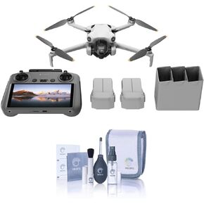 DJI Mini 4 Pro Fly More Combo Plus مع DJI RC 2 (جهاز تحكم عن بعد بالشاشة)، طائرة بدون طيار صغيرة قابلة للطي مع كاميرا فيديو 4K HDR للبالغين، بطاريتان طيران ذكيتان إضافيتان بالإضافة إلى وقت طيران يصل إلى 45 دقيقة in Kuwait