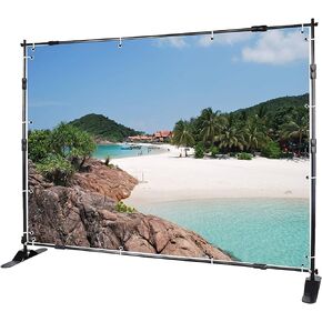 Voilamart Step and Repeat Display Backdrop Banner Stand 10' x 8' Adjustable Telescopic Display Backdrop Stand for Trade Show, Photo Booth, Wall Exhibitor Background with Carrying Bag in Kuwait