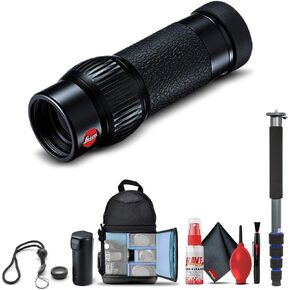 Leica Monovid 8x20 أحادي العين (أسود) (40390) + حقيبة ظهر + Monopod بالحجم الكامل + مجموعة تنظيف + 2 × غطاء حماية + حزام للرقبة in Kuwait