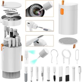 مجموعة التنظيف الإلكترونية 20 في 1، مجموعة تنظيف الكمبيوتر المحمول لشاشة الكمبيوتر للهاتف، مجموعة تنظيف لوحة المفاتيح للكاميرا Airpod MacBook iPad، مجموعة تنظيف الهاتف مع رذاذ وقماش من الألياف الدقيقة in Kuwait