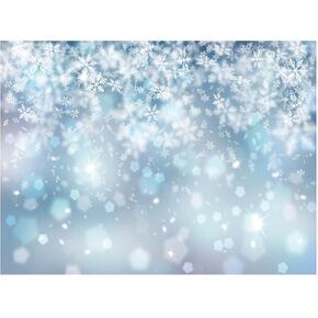 Allenjoy 7x5ft Falling Snowflake Backdrop Winter Bokeh Ice Frozen Wonderland Photography Background for Kids Merry Christmas Happy New Year Party Decor Banner Baby Shower Portrait Photo Booth Props