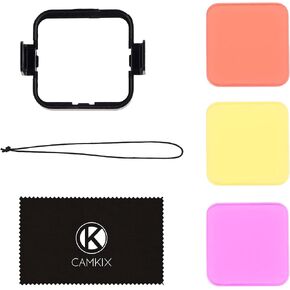 CamKix Diving Lens Filter Kit Compatible with GoPro Hero 5 and Hero 4 Session Camera - Enhances Colors for Various Underwater Video and Photography Conditions