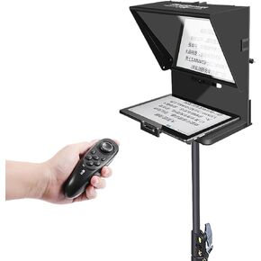 KIPYE 12inch Teleprompter, Prompter with Remote Control and app for 12" Tablets with Optical Glass Supports Webcam Wide Angle Camera Lens Studio DSLR Phone Camera Make Videos in Saudi Arabia