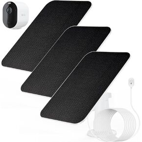 شاحن لوحة شمسية Arlo، شاحن لوحة شمسية Arlo Essential متوافق مع Arlo Pro 3/ Pro 4/ Arlo Pro 5S/ Arlo Ultra/Ultra 2/ كاميرا Arlo Go 2، شاحن لوحة شمسية 5 فولت 4 وات، كابل 10 أقدام/3 متر (3 عبوات)