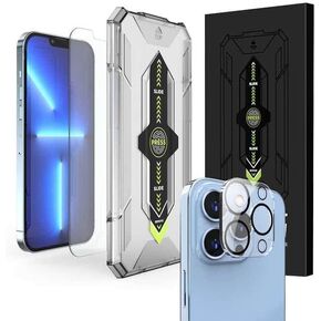 PHONEBEAST 2 Pack Screen Protector for iPhone 14 Pro Max [6.7 inch] Display with 2 Pack Tempered Glass Camera Lens Protector-[9H Hardness]-with EASY INSTALL KIT-HD Case Friendly in Saudi Arabia
