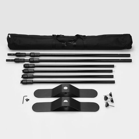 فويلامارت حامل لافتة خلفية للعرض من ستيب اند ريبت، مقاس 10 قدم × 8 قدم، حامل خلفية تلسكوبي قابل للتعديل للعرض التجاري، كشك الصور، خلفية عارضة الحائط مع شنطة حمل in Kuwait