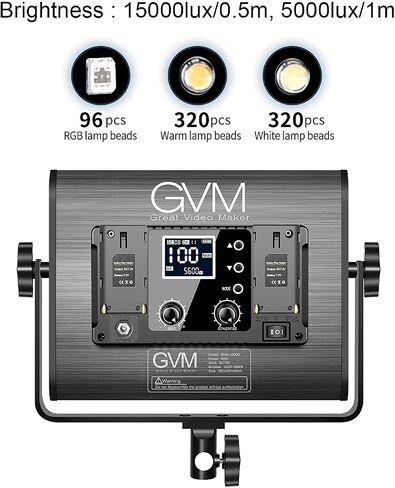 GVM RGB LED Video Light, Photography Lighting with APP Control, 1000D Video Lighting Kit for YouTube Studio, 3 Packs Led Panel Light, 3200K-5600K, 8 Kinds of The Scene Lights, CRI 97 (3 Packs 1000D) in Saudi Arabia