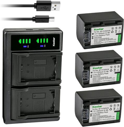 بطارية Kastar 4 عبوات وشاحن USB LTD2 بديل لسوني DCR-SR33، DCR-SR35، DCR-SR36، DCR-SR37، DCR-SR38، DCR-SR40، DCR-SR42، DCR-SR45، DCR-SR46، DCR- SR47، DCR-SR48، DCR-SR50، DCR-SR52 in Saudi Arabia