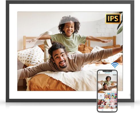 17-inch Digital Picture Frame Large Electronic Photo Frame - Wall-Mounted Dual-WiFi Digital Frame for Home Decor, Remote Control, Easily Share Photos via App Email, Gifts for Her in Kuwait