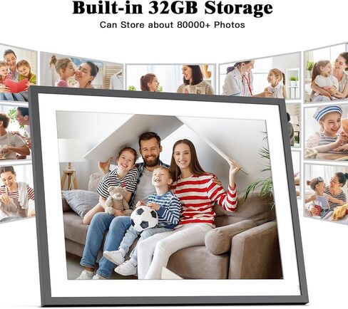 17-inch Digital Picture Frame Large Electronic Photo Frame - Wall-Mounted Dual-WiFi Digital Frame for Home Decor, Remote Control, Easily Share Photos via App Email, Gifts for Her in Kuwait