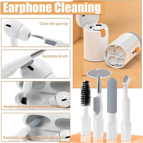 مجموعة التنظيف الإلكترونية 20 في 1، مجموعة تنظيف الكمبيوتر المحمول لشاشة الكمبيوتر للهاتف، مجموعة تنظيف لوحة المفاتيح للكاميرا Airpod MacBook iPad، مجموعة تنظيف الهاتف مع رذاذ وقماش من الألياف الدقيقة in Kuwait