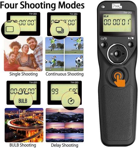 Pixel TW-283 E3 Wireless Shutter Release Cable Wired Remote Control Compatible Compatible for Canon XT XTi XS XSi T1i T2i T3 T3i T4i T5 T5i T6i SL1 EOS R R6 1300D 300D 60D 60Da 70D 80D 90D 850D 750D in Saudi Arabia