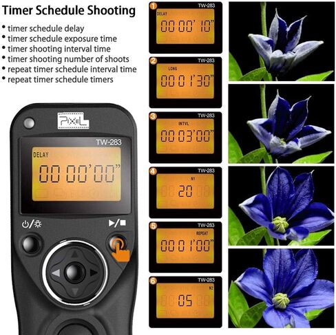 Pixel TW-283 E3 Wireless Shutter Release Cable Wired Remote Control Compatible Compatible for Canon XT XTi XS XSi T1i T2i T3 T3i T4i T5 T5i T6i SL1 EOS R R6 1300D 300D 60D 60Da 70D 80D 90D 850D 750D in Saudi Arabia